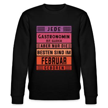 Restaurant Wirt Geburtstag Februar geboren - Stanley/Stella Unisex Bio-Sweatshirt CHANGER  - Schwarz - Vorne - Nik (191cm) & Marisol (170cm)