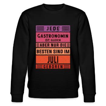 Restaurant Wirt Geburtstag Juli geboren - Stanley/Stella Unisex Bio-Sweatshirt CHANGER  - Schwarz - Vorne - Nik (191cm) & Marisol (170cm)