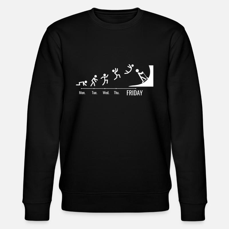 Tretroller Kick-scooter Wochenende Tretroller - Stanley/Stella Unisex Bio-Sweatshirt CHANGER  - Schwarz