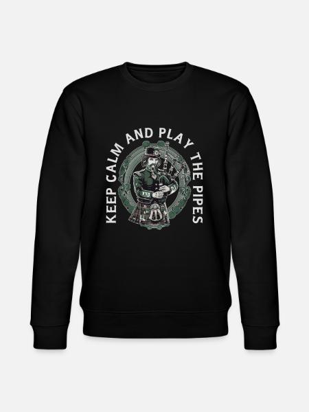 Bagpiper Scottish bagpipe-playing - Stanley/Stella CHANGER Unisex Organic Sweatshirt - black