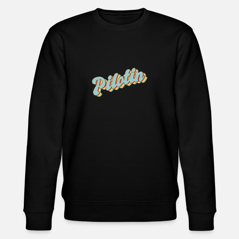 Flugzeug Abschluss-Geschenk Pilotin - Stanley/Stella Unisex Bio-Sweatshirt CHANGER  - Schwarz