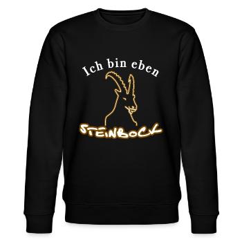 Sternzeichen Steinbock - Stanley/Stella Unisex Bio-Sweatshirt CHANGER  - Schwarz - Vorne - Nik (191cm) & Marisol (170cm)