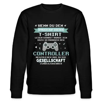 Gamer Zocker Games Pc - Lustiges Gaming Spruch T-S - Stanley/Stella Unisex Bio-Sweatshirt CHANGER  - Schwarz - Vorne - Nik (191cm) & Marisol (170cm)