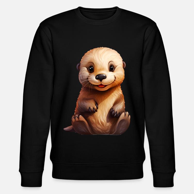 Mignon bébé loutre de mer - Sweat bio CHANGER Stanley/Stella Unisexe - noir