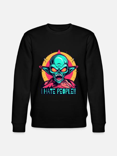 An angry green alien - Stanley/Stella CHANGER Unisex Organic Sweatshirt - black