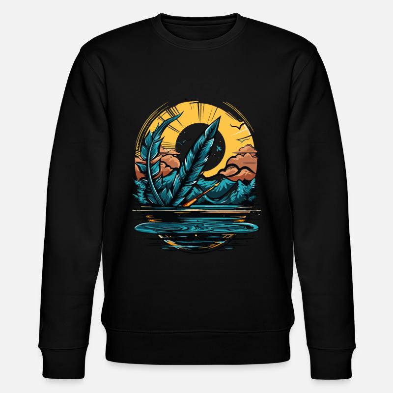Die mächtige Feder des Schreibens - Stanley/Stella Unisex Bio-Sweatshirt CHANGER  - Schwarz