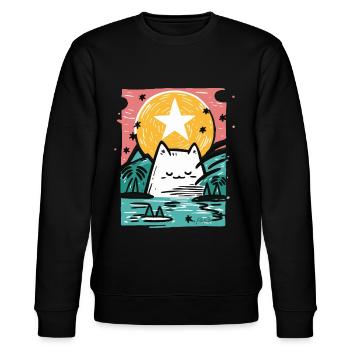 Chat endormi dans la nature - Sweat bio CHANGER Stanley/Stella Unisexe - noir - Devant - Nik (191cm) & Marisol (170cm)
