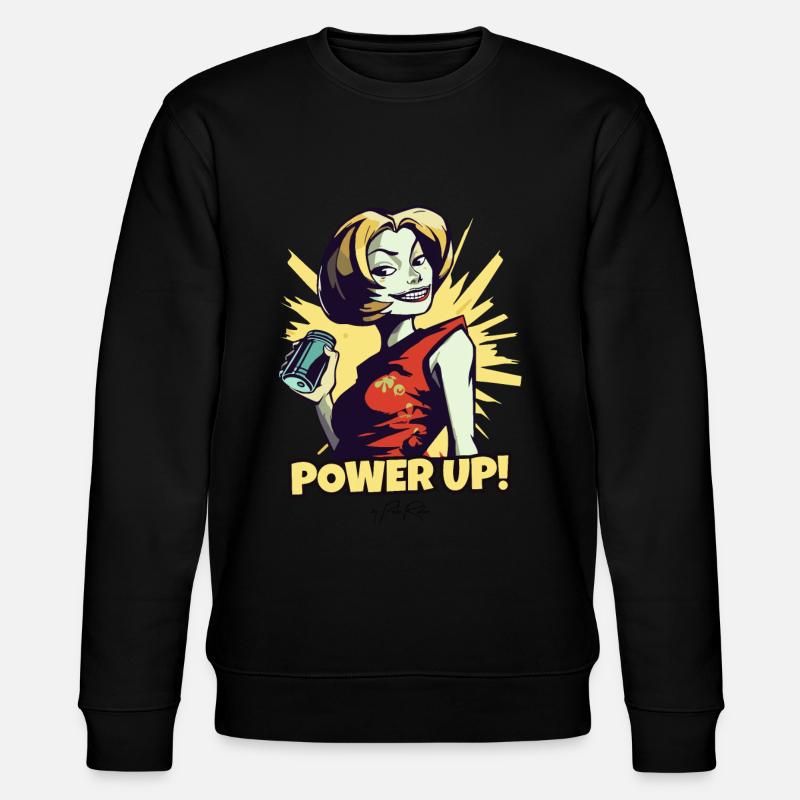 Das Power-Up-Energy-Drink-Mädchen - Stanley/Stella Unisex Bio-Sweatshirt CHANGER - Schwarz