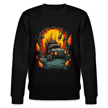 Hell for Mechanics: Dungeon of Junk Cars - Stanley/Stella CHANGER Unisex Organic Sweatshirt - black - Front - Nik (191cm) & Marisol (170cm)