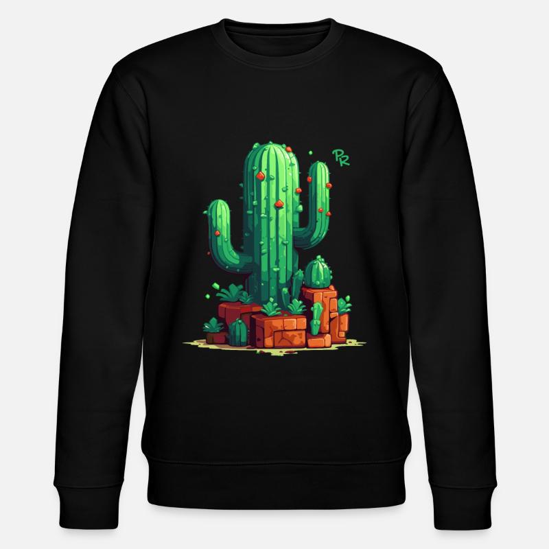 Ein Kaktus - Stanley/Stella Unisex Bio-Sweatshirt CHANGER  - Schwarz