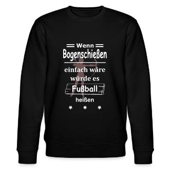 BOGEN, BOGENSCHIEßEN, BOGENSCHÜTZIN, BOGENSCHÜTZE, - Stanley/Stella Unisex Bio-Sweatshirt CHANGER  - Schwarz - Vorne - Nik (191cm) & Marisol (170cm)