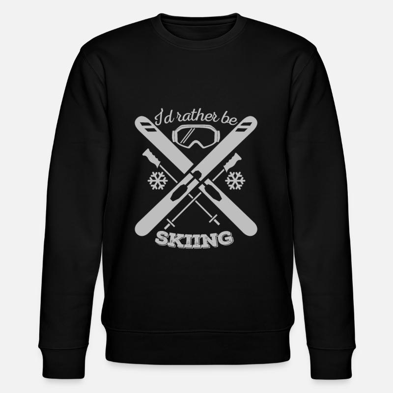 I'd rather go skiing - Stanley/Stella CHANGER Unisex Organic Sweatshirt - black