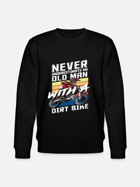 Motocross Old Men Dirt Bike Race Track - Stanley/Stella CHANGER Unisex Organic Sweatshirt - black
