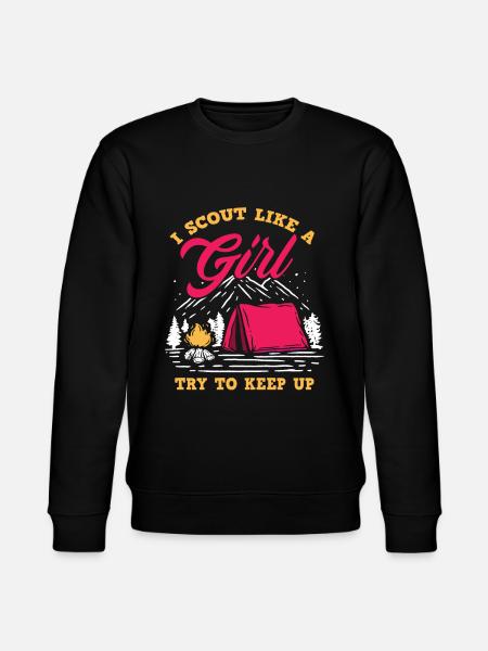 Girl Scout Camping Campfire - Stanley/Stella CHANGER Unisex Organic Sweatshirt - black