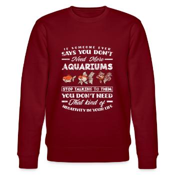 Aquarium - Stanley/Stella CHANGER Unisex Organic Sweatshirt - burgundy - Front - Nik (191cm) & Marisol (170cm)