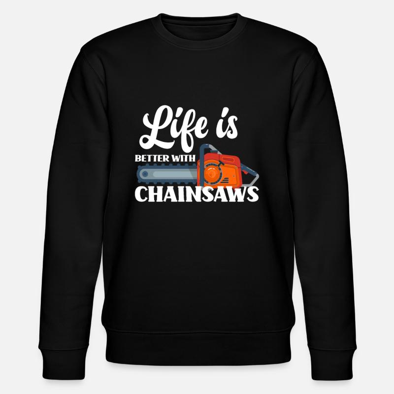 Chainsaws lover gift idea - Stanley/Stella CHANGER Unisex Organic Sweatshirt - black