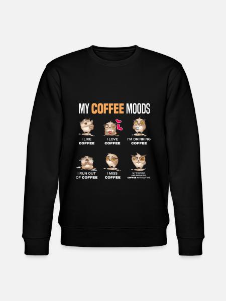 Owls Coffee Lover Gift - Stanley/Stella CHANGER Unisex Organic Sweatshirt - black