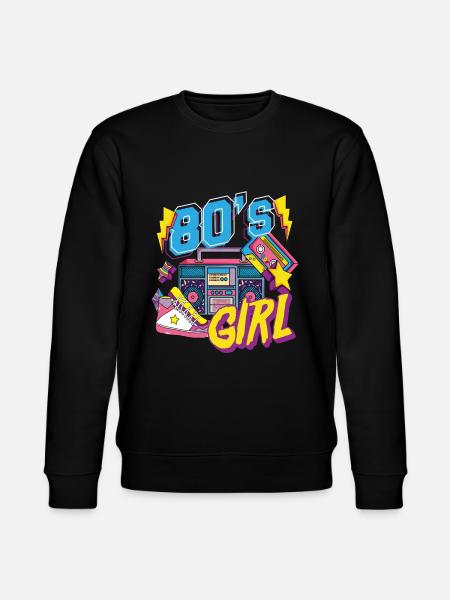 80s girls theme party gift - Stanley/Stella CHANGER Unisex Organic Sweatshirt - black