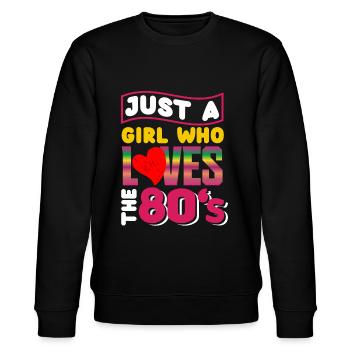 Girls 1980s love 80s gift - Stanley/Stella CHANGER Unisex Organic Sweatshirt - black - Front - Nik (191cm) & Marisol (170cm)