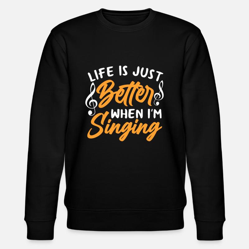 Singer Notes Pride Funny Singing - Stanley/Stella CHANGER Unisex Organic Sweatshirt - black