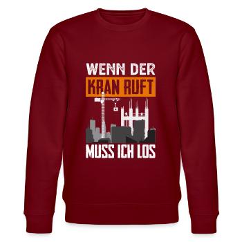 Kran - Stanley/Stella Unisex Bio-Sweatshirt CHANGER  - Burgunderrot - Vorne - Nik (191cm) & Marisol (170cm)