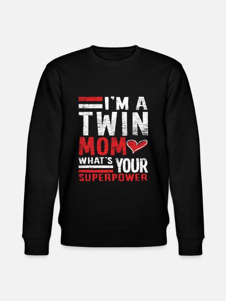 Twin mom - Stanley/Stella CHANGER Unisex Organic Sweatshirt - black