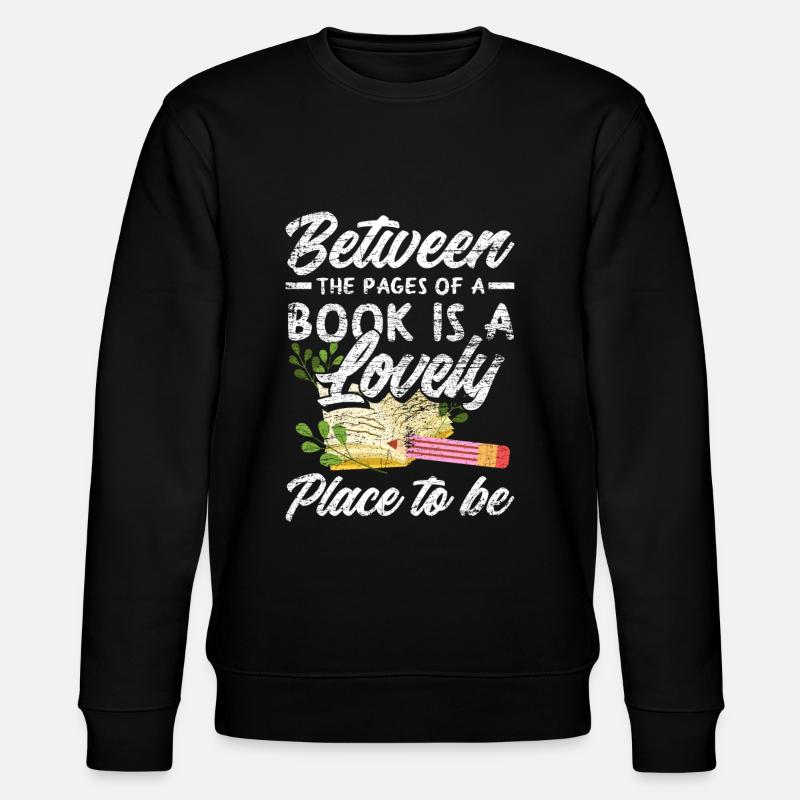 Book Saying Library - Stanley/Stella CHANGER Unisex Organic Sweatshirt - black