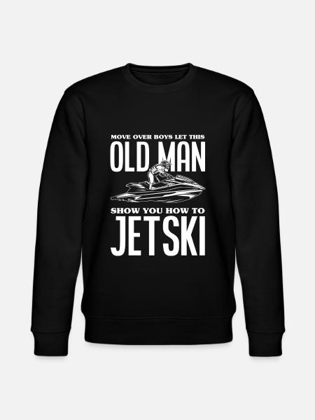 Jet Ski Old Man Gift - Stanley/Stella CHANGER Unisex Organic Sweatshirt - black