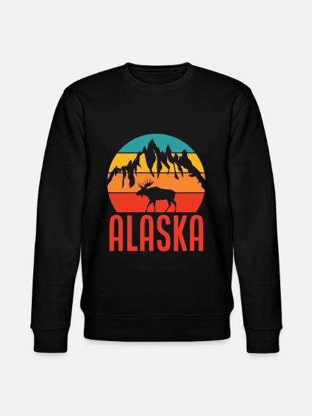 Alaska Moose Mountains - Stanley/Stella CHANGER Unisex Organic Sweatshirt - black