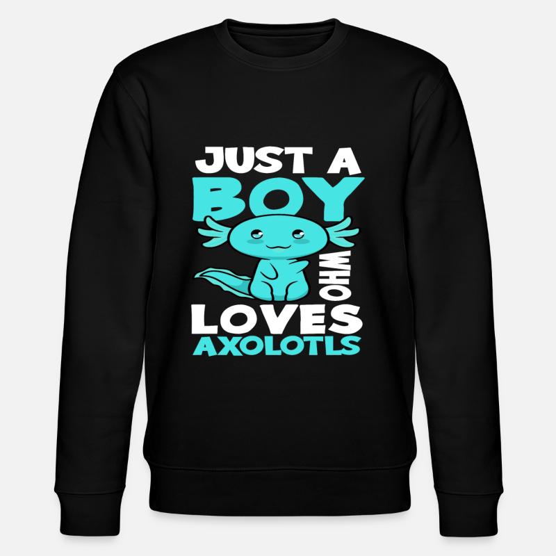 Axolotl Jungs Geschenk - Stanley/Stella Unisex Bio-Sweatshirt CHANGER  - Schwarz