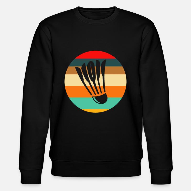 Retro Badminton - Stanley/Stella Unisex Bio-Sweatshirt CHANGER  - Schwarz