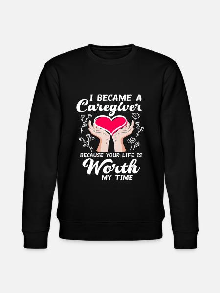 Caregiver Care Heart - Stanley/Stella CHANGER Unisex Organic Sweatshirt - black