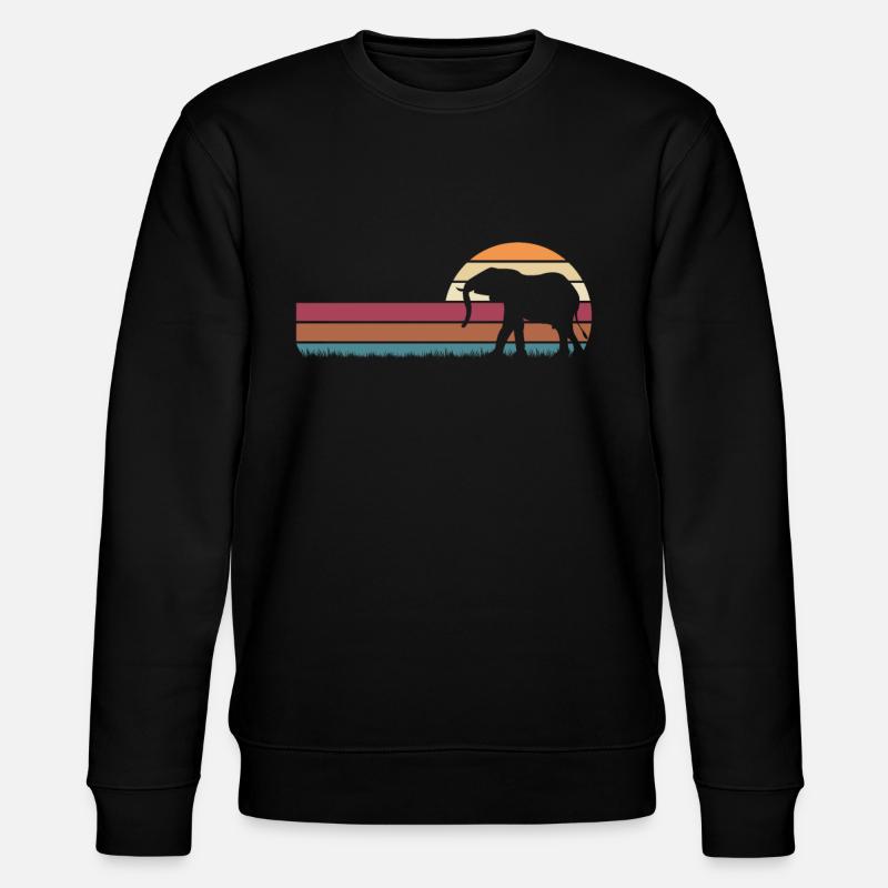 Elefant - Stanley/Stella Unisex Bio-Sweatshirt CHANGER  - Schwarz