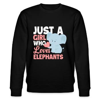 Elefant Mädchen Tiere - Stanley/Stella Unisex Bio-Sweatshirt CHANGER  - Schwarz - Vorne - Nik (191cm) & Marisol (170cm)