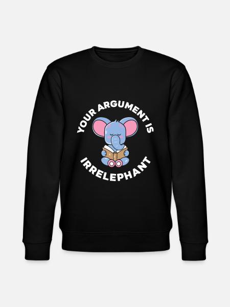 Elephant Pun - Stanley/Stella CHANGER Unisex Organic Sweatshirt - black