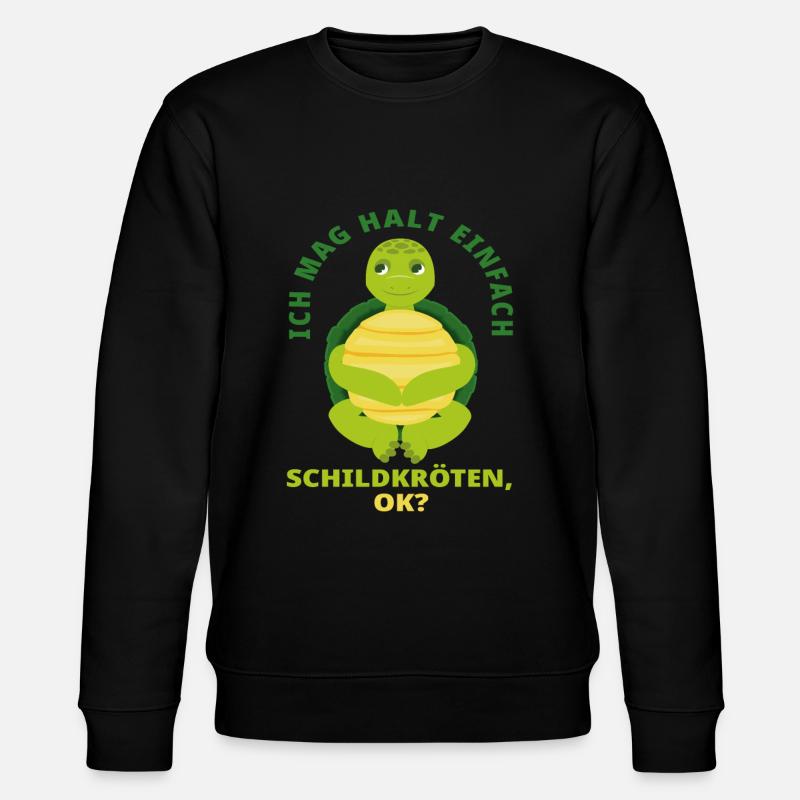 Schildkröte Tier Liebe - Stanley/Stella Unisex Bio-Sweatshirt CHANGER - Schwarz