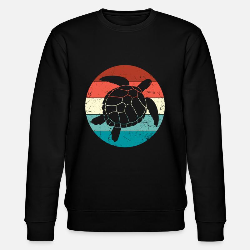 Retro Turtle - Stanley/Stella CHANGER Unisex Organic Sweatshirt - black