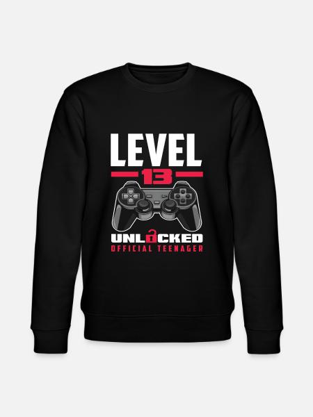 13th Birthday Gamer - Stanley/Stella CHANGER Unisex Organic Sweatshirt - black