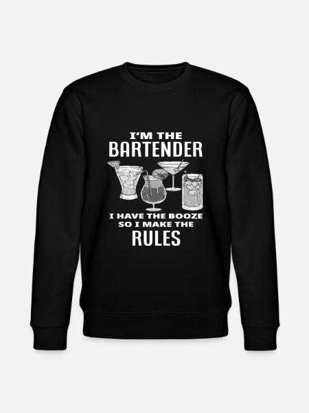 Bartender My Rules Saying Gift - Stanley/Stella CHANGER Unisex Organic Sweatshirt - black