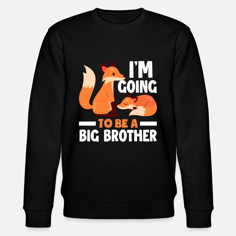 Fuchs Bruder Geschwister Nachwuchs Geschenk - Stanley/Stella Unisex Bio-Sweatshirt CHANGER - Schwarz