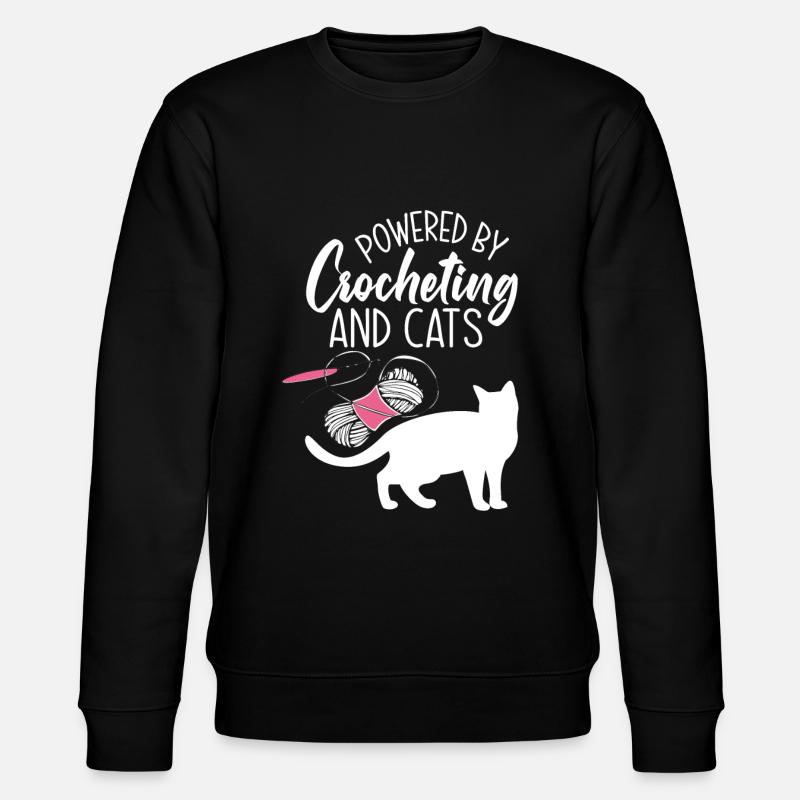 Crochet Cat Lover Cadeau - Sweat bio CHANGER Stanley/Stella Unisexe - noir