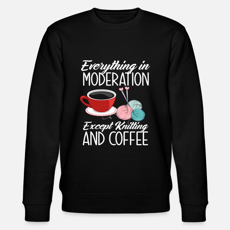 Stricken Kaffee Liebe Hobby - Stanley/Stella Unisex Bio-Sweatshirt CHANGER - Schwarz