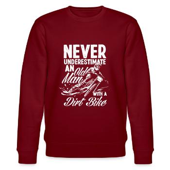 Motocross Old Man - Stanley/Stella CHANGER Unisex Organic Sweatshirt - burgundy - Front - Nik (191cm) & Marisol (170cm)