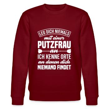 Putzfrau - Stanley/Stella Unisex Bio-Sweatshirt CHANGER  - Burgunderrot - Vorne - Nik (191cm) & Marisol (170cm)