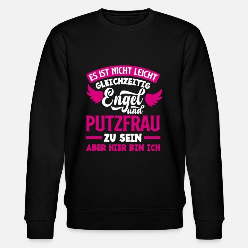 Putzfrau Engel Geschenk - Stanley/Stella Unisex Bio-Sweatshirt CHANGER  - Schwarz