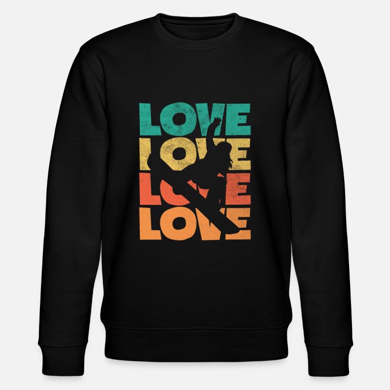 Snowboard Love Snowboarder Gift - Stanley/Stella CHANGER Unisex Organic Sweatshirt - black