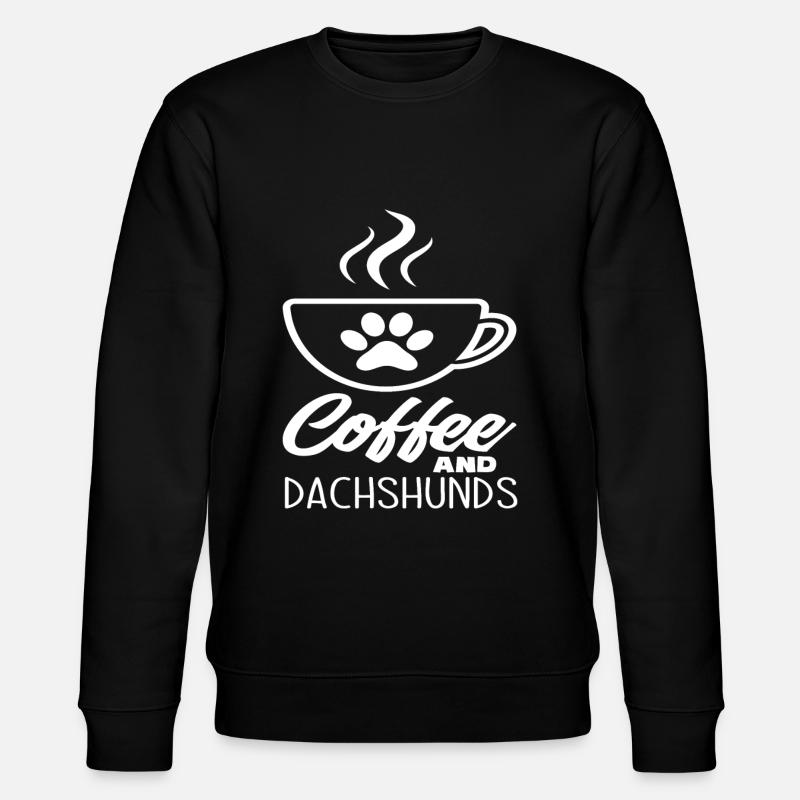 Dachshund Coffee - Stanley/Stella CHANGER Unisex Organic Sweatshirt - black