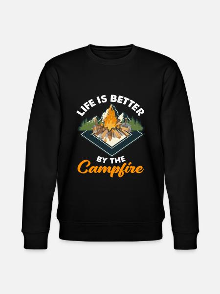 Life Campfire Camping Camper - Stanley/Stella CHANGER Unisex Organic Sweatshirt - black