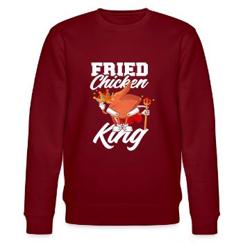 Fried Chicken King - Stanley/Stella CHANGER Unisex Organic Sweatshirt - burgundy - Front - Nik (191cm) & Marisol (170cm)