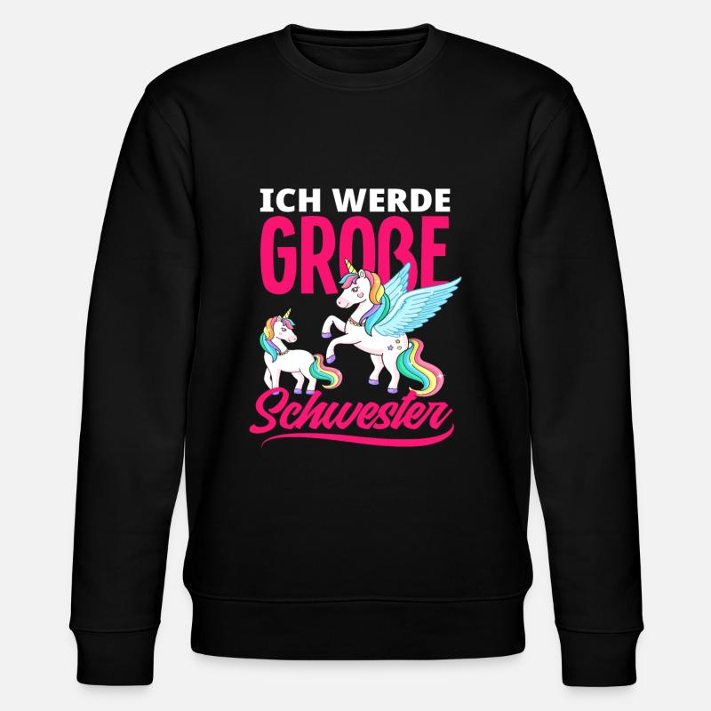 Ich werde große Schwester - Stanley/Stella Unisex Bio-Sweatshirt CHANGER  - Schwarz